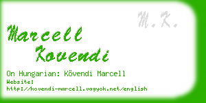 marcell kovendi business card